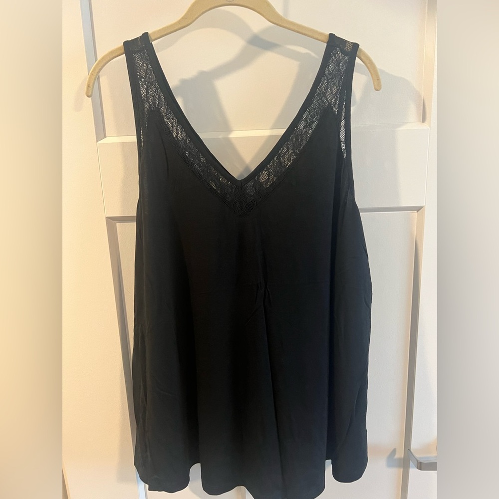 Torrid Black Lace Inset Tank